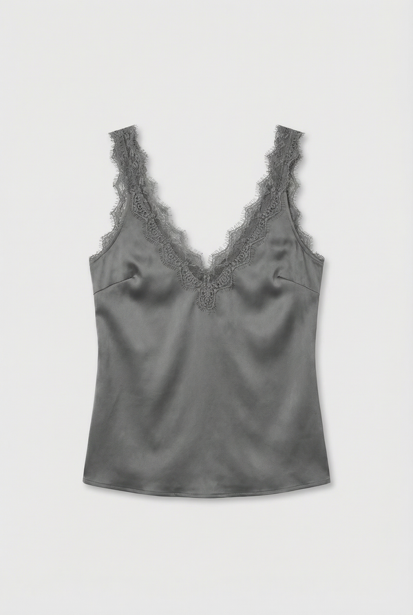 Lace Trim Satin Cami